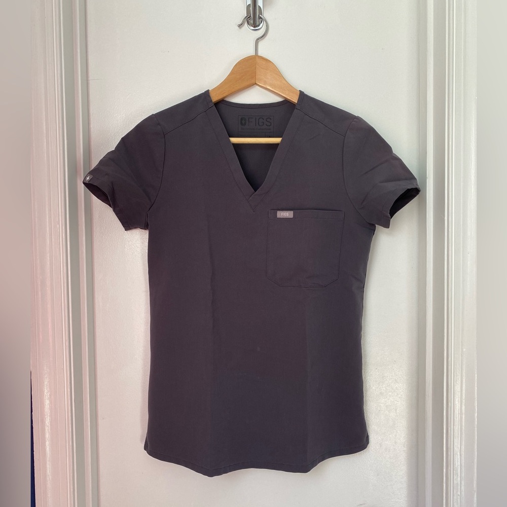 FIGS - Catarina charcoal gray XXS top